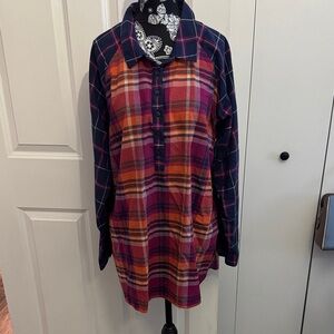 Coldwater Creek Multicolor Plaid Shirt